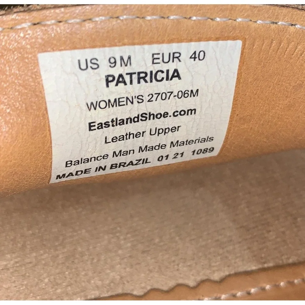 Eastland Penny Loafer Shoes Womens 9 Brown Patricia Leather Driving Mocs